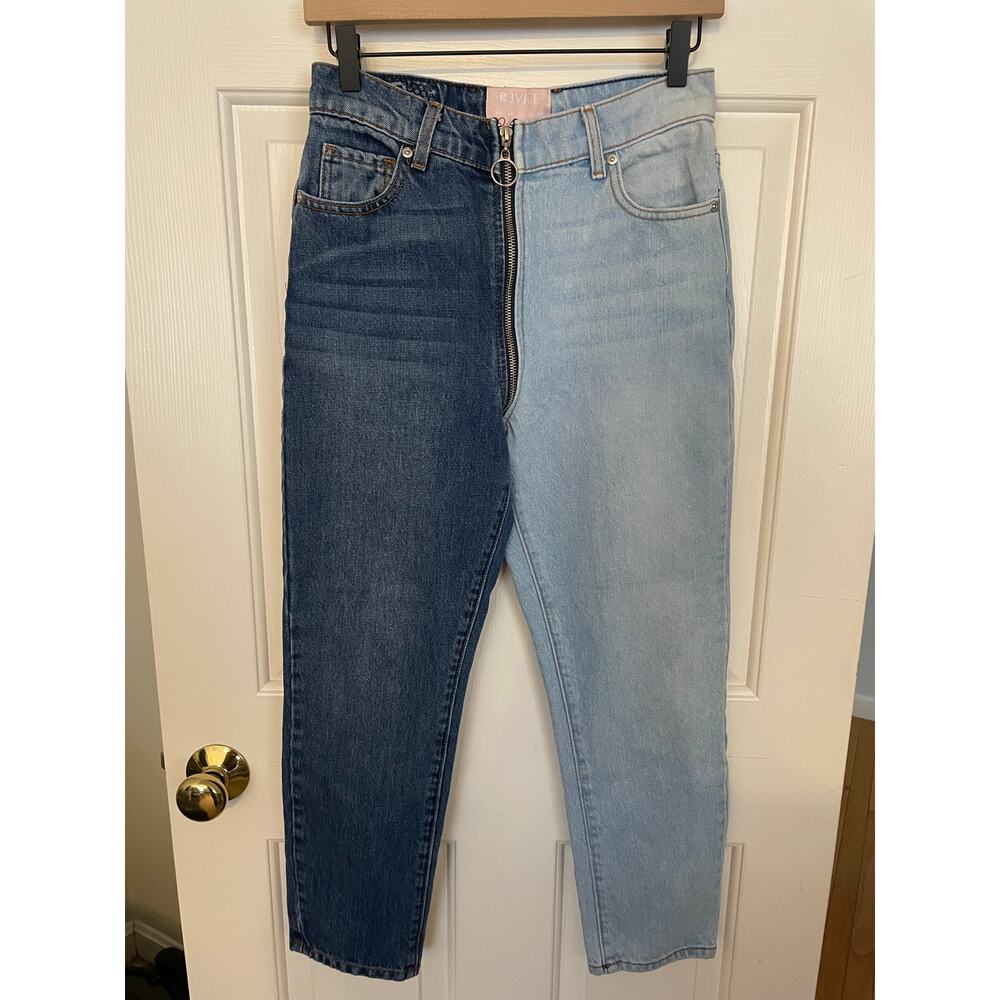Revice Womens Size 28 Jeans Yin Yang Two Tone High Rise All Cotton Made in USA
